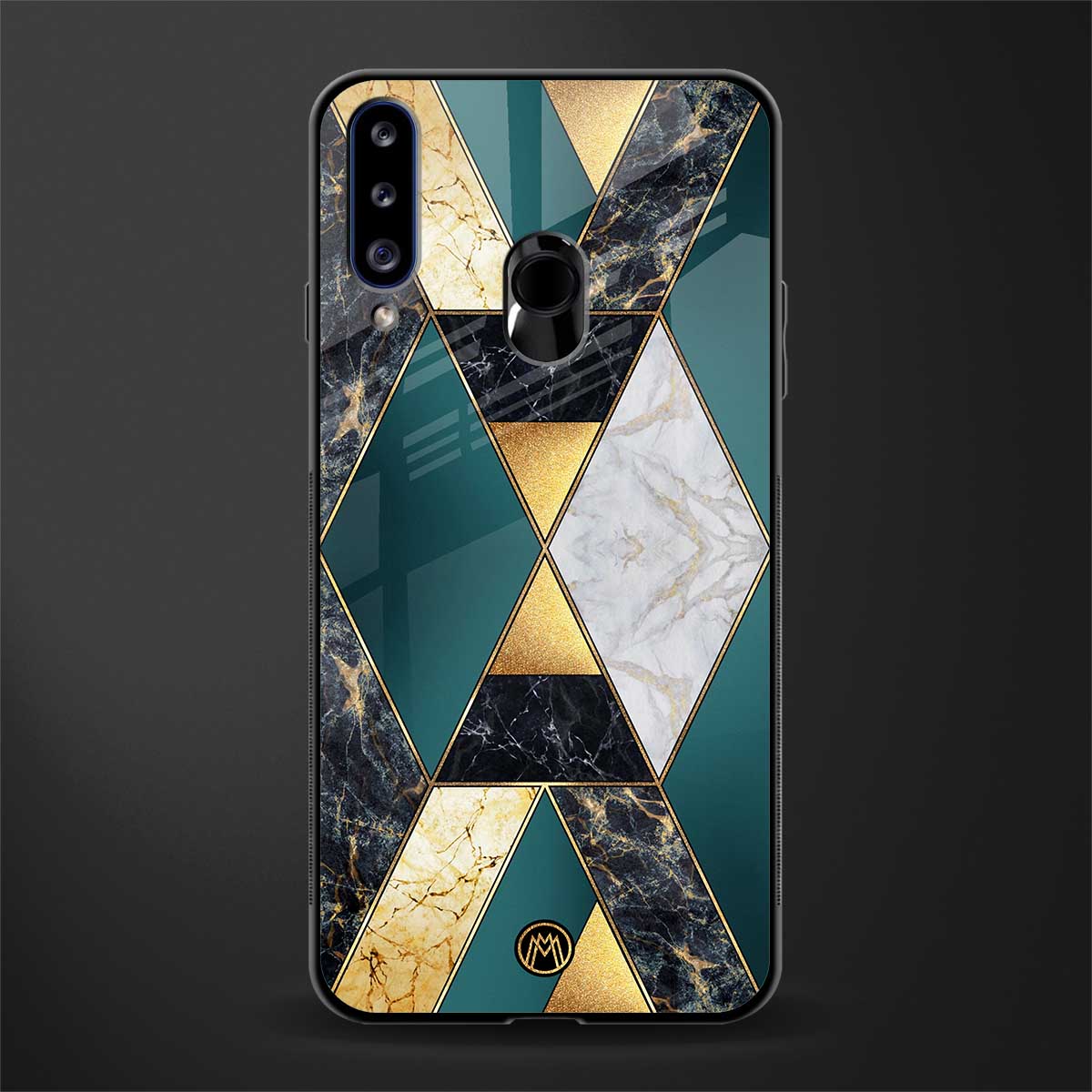 cadmium gold marble glass case for samsung galaxy a20s image
