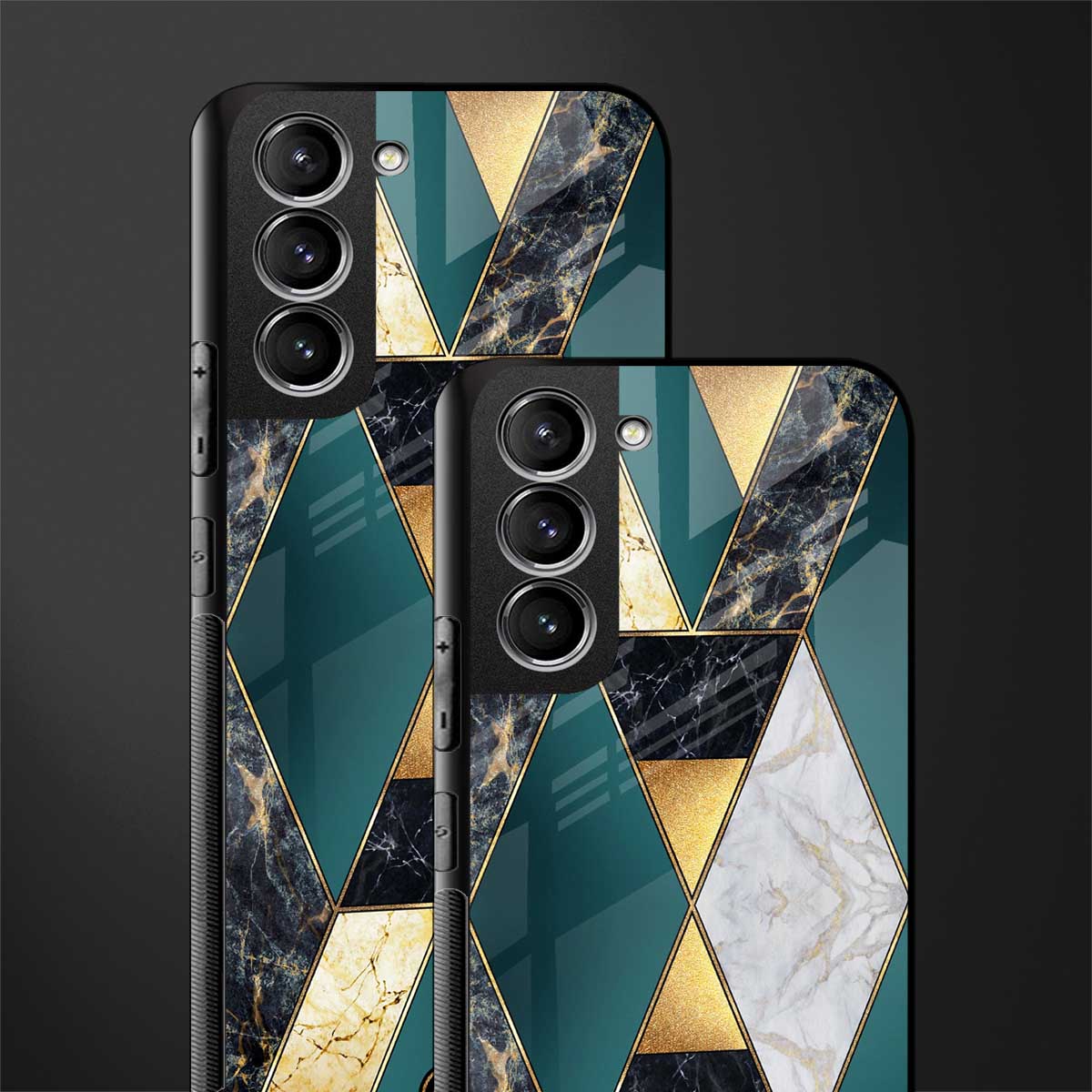 cadmium gold marble glass case for samsung galaxy s21 plus image-2