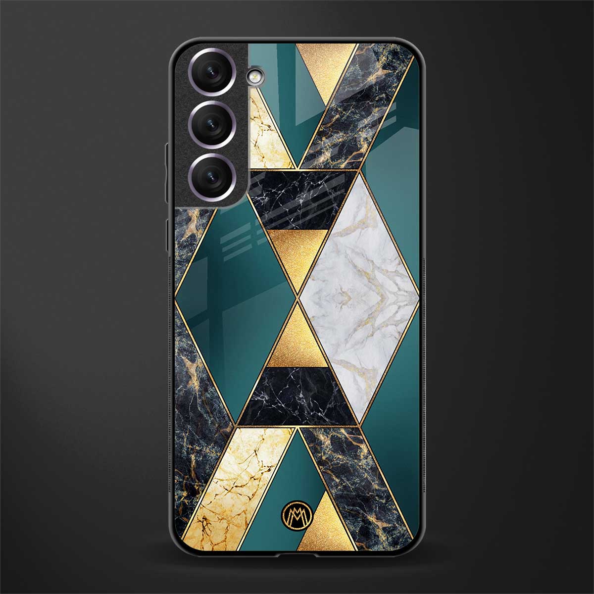 cadmium gold marble glass case for samsung galaxy s21 plus image
