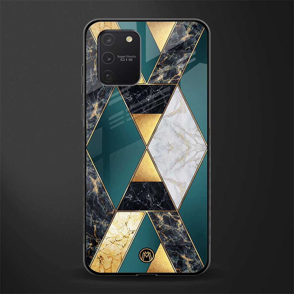 cadmium gold marble glass case for samsung galaxy s10 lite image