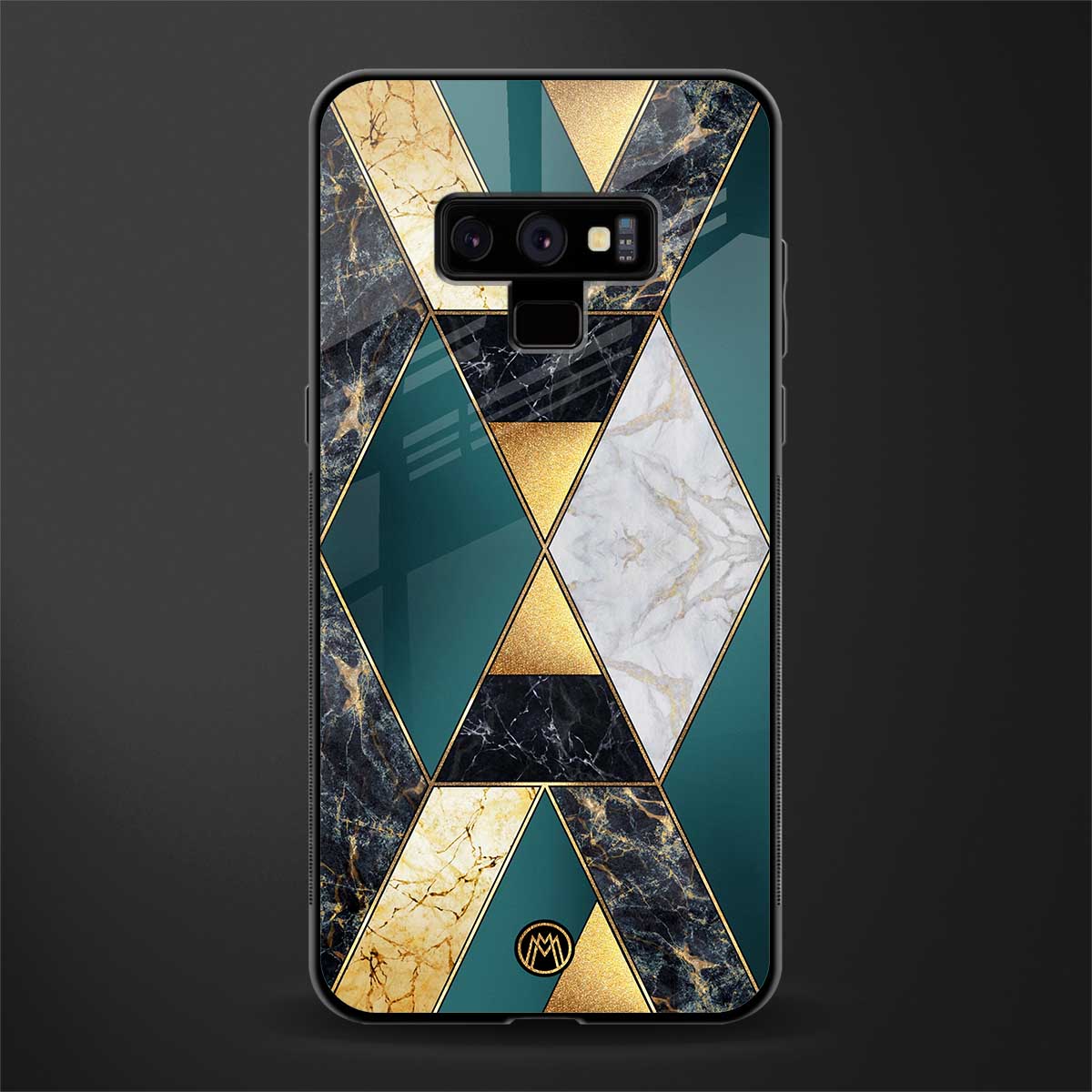 cadmium gold marble glass case for samsung galaxy note 9 image