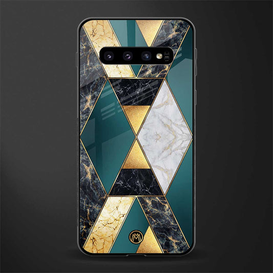 cadmium gold marble glass case for samsung galaxy s10 plus image