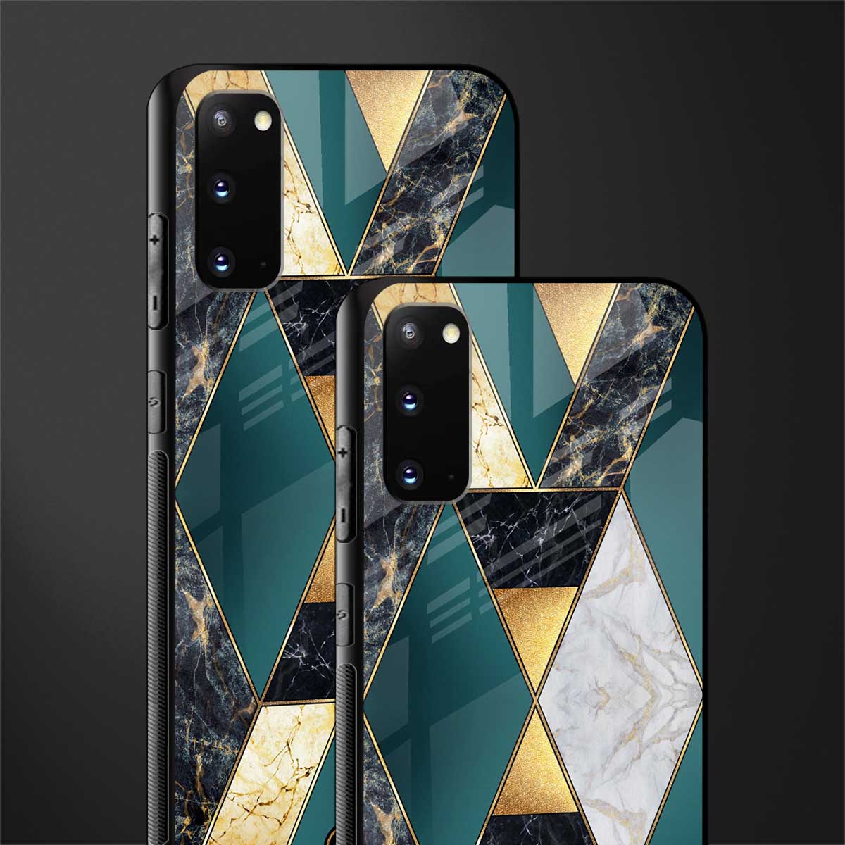 cadmium gold marble glass case for samsung galaxy s20 image-2