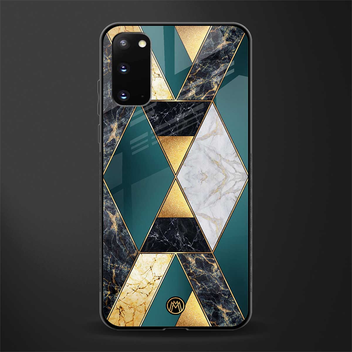 cadmium gold marble glass case for samsung galaxy s20 image