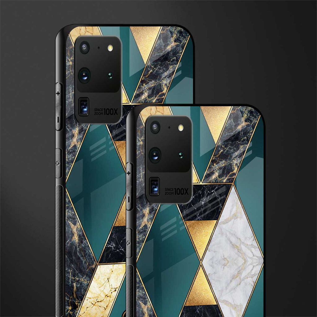 cadmium gold marble glass case for samsung galaxy s20 ultra image-2