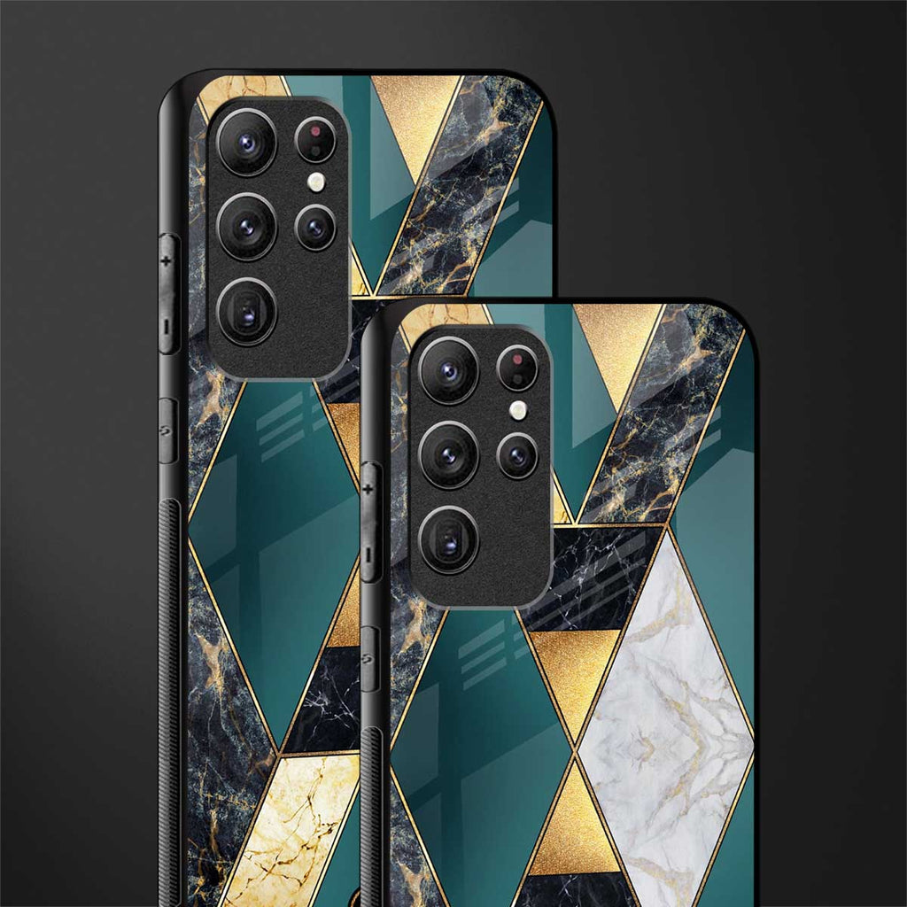 cadmium gold marble glass case for samsung galaxy s22 ultra 5g image-2