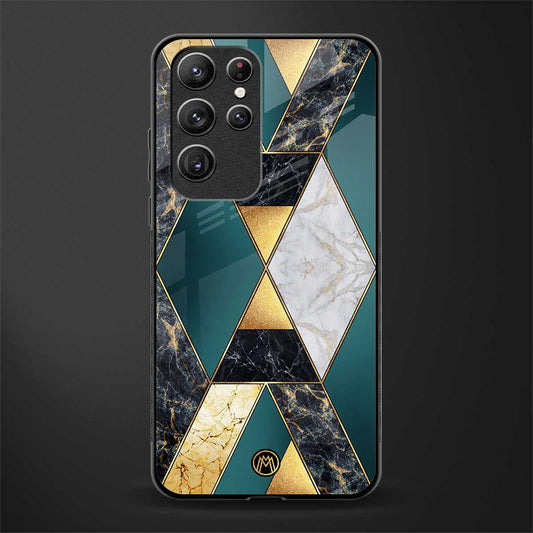 cadmium gold marble glass case for samsung galaxy s22 ultra 5g image