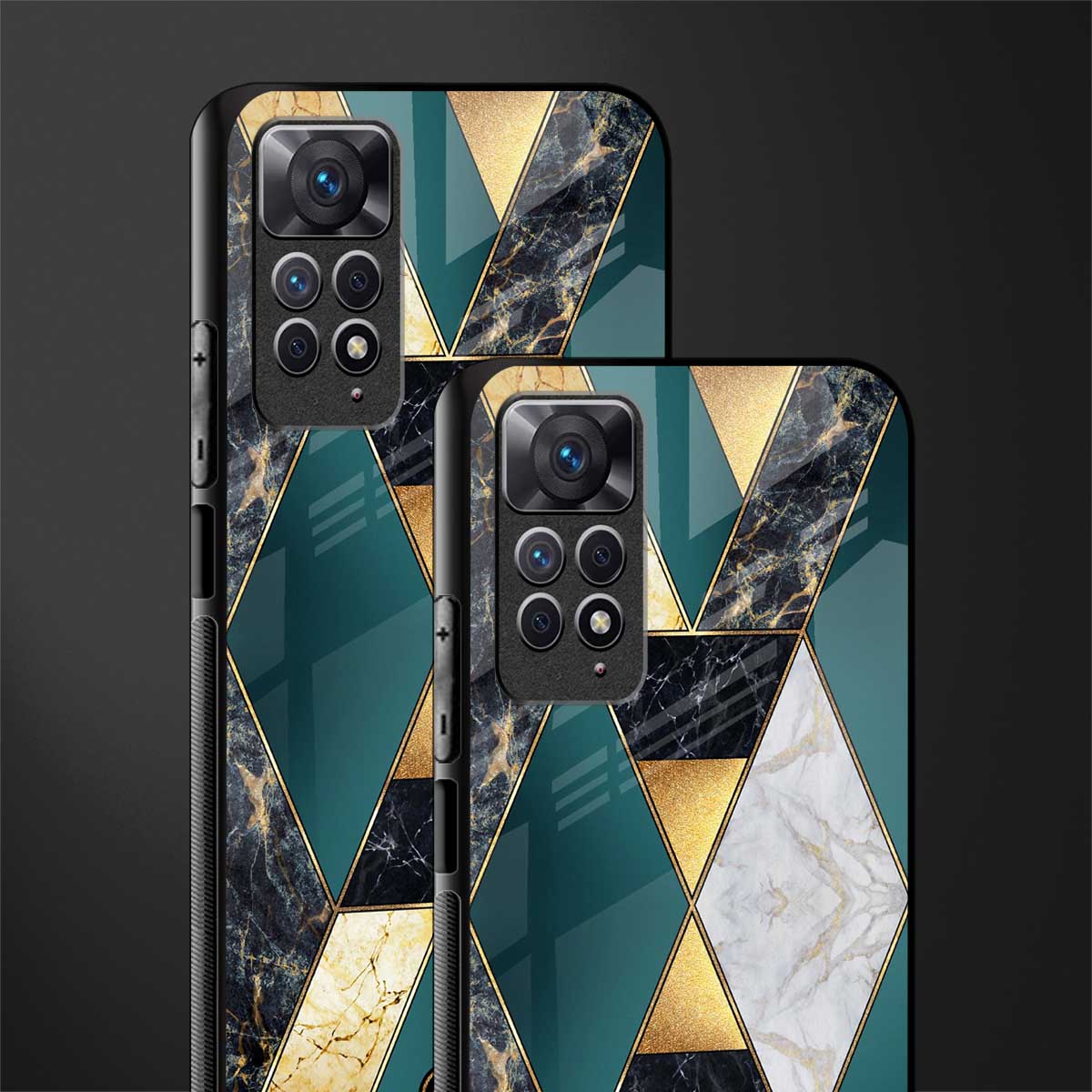 cadmium gold marble glass case for redmi note 11 image-2