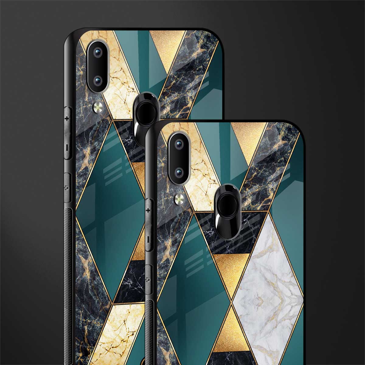 cadmium gold marble glass case for vivo y91 image-2