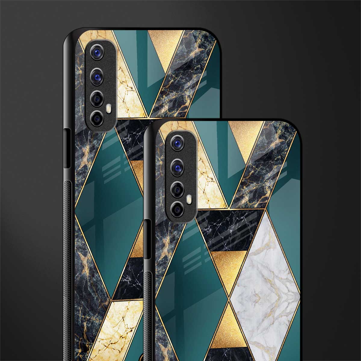 cadmium gold marble glass case for realme 7 image-2