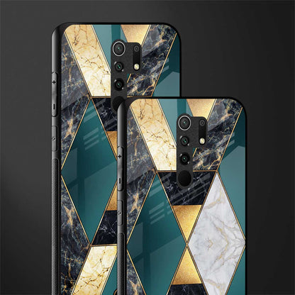 cadmium gold marble glass case for redmi 9 prime image-2