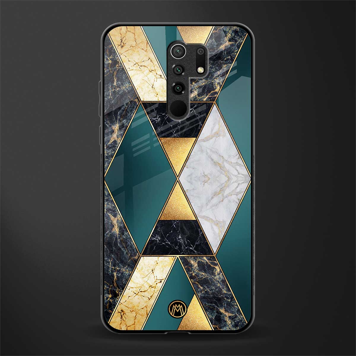 cadmium gold marble glass case for poco m2 image