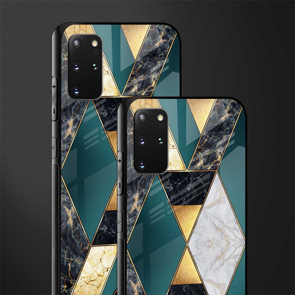 cadmium gold marble glass case for samsung galaxy s20 plus image-2