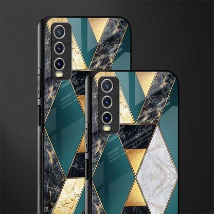 cadmium gold marble glass case for vivo y12g image-2