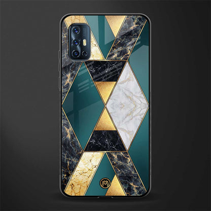 cadmium gold marble glass case for vivo v17 image