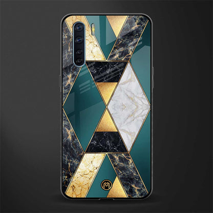 cadmium gold marble glass case for oppo f15 image