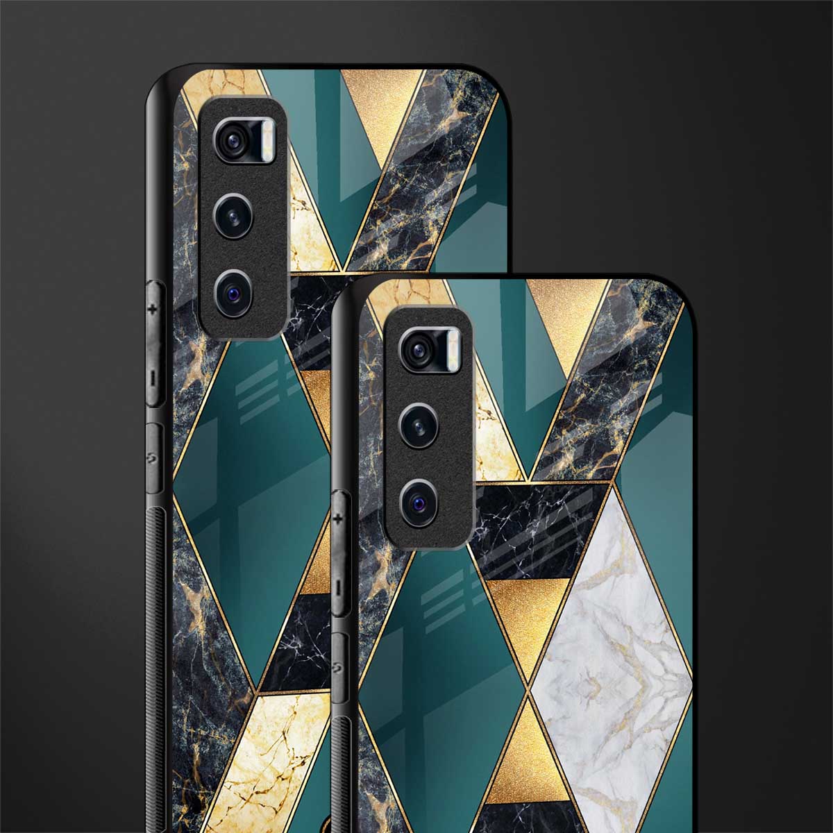 cadmium gold marble glass case for vivo v20 se image-2