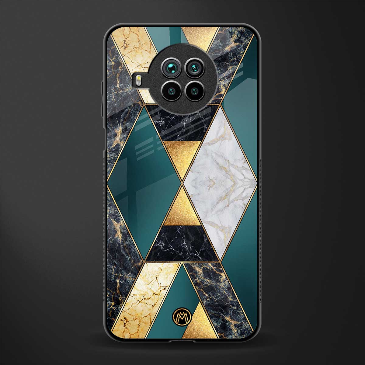 cadmium gold marble glass case for mi 10i image