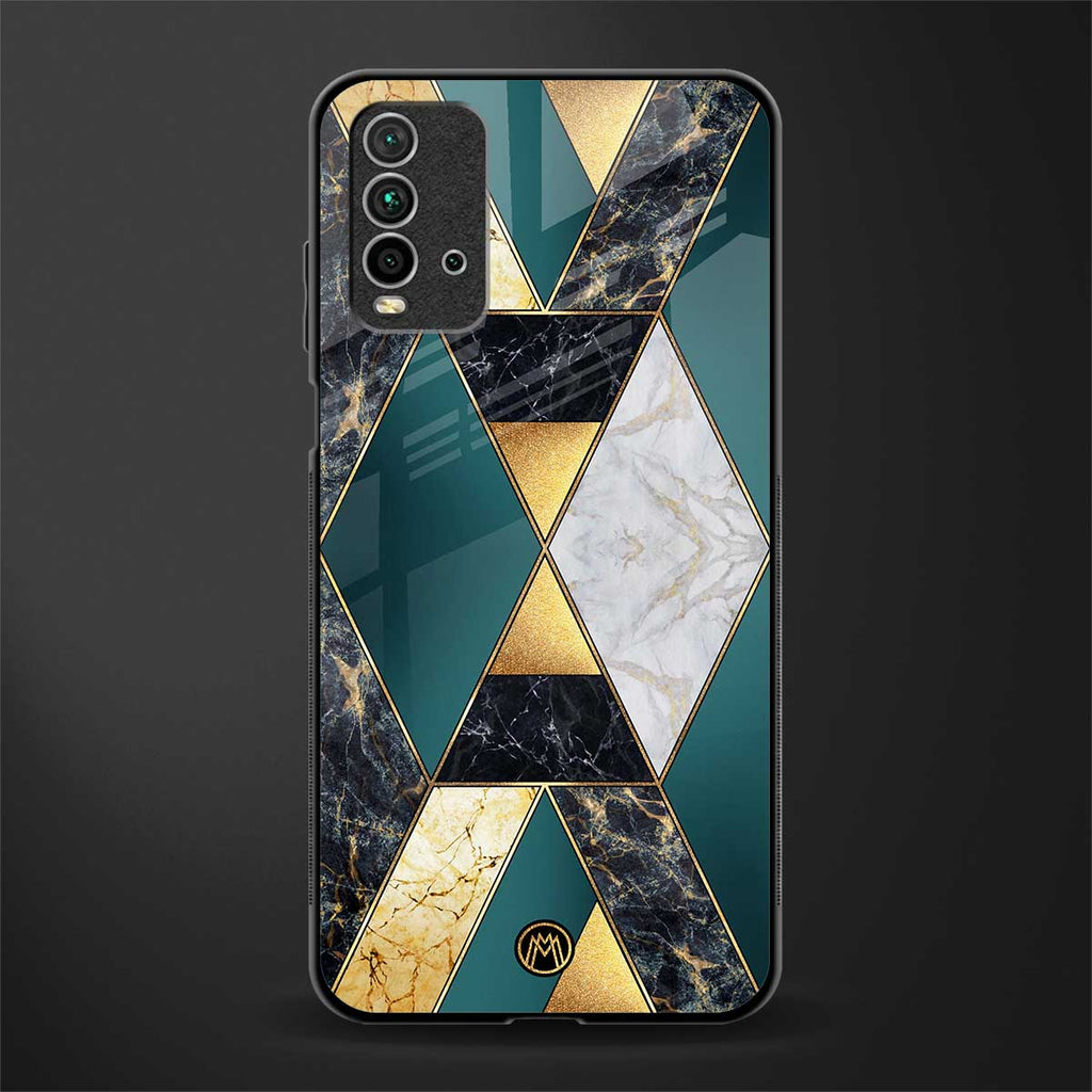 cadmium gold marble glass case for redmi 9 power image