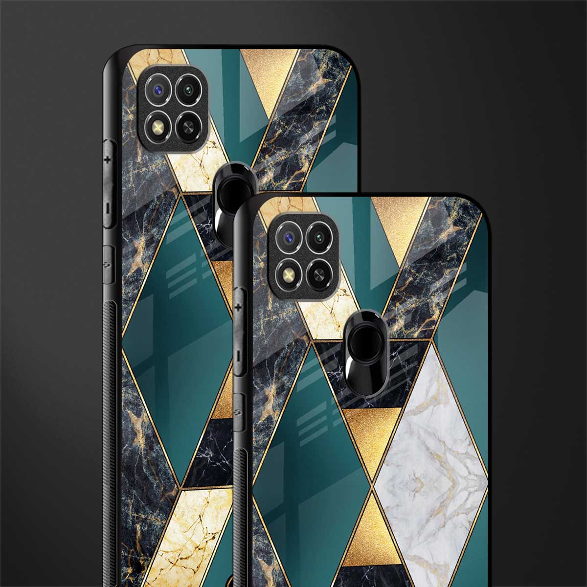 cadmium gold marble glass case for redmi 9c image-2
