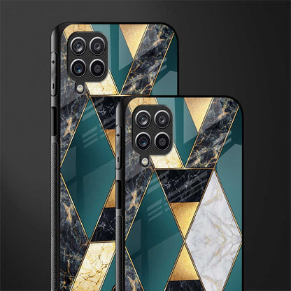 cadmium gold marble glass case for samsung galaxy m12 image-2
