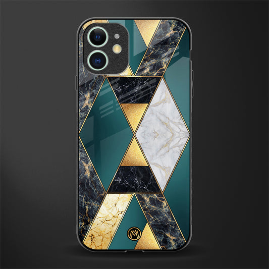 cadmium gold marble glass case for iphone 12 mini image