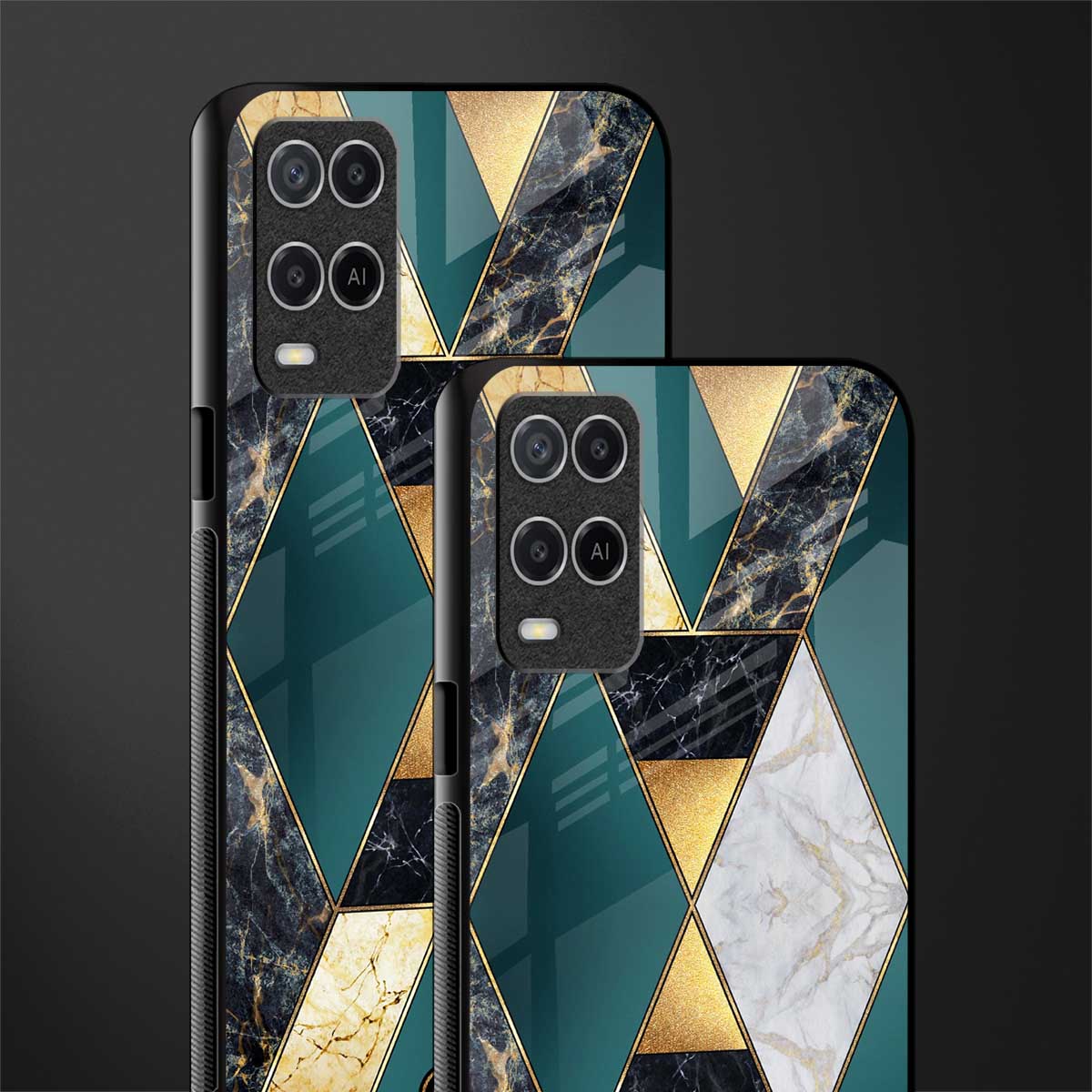 cadmium gold marble glass case for oppo a54 image-2