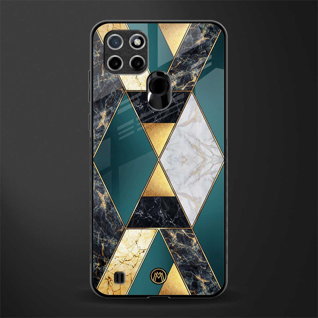cadmium gold marble glass case for realme c21 image