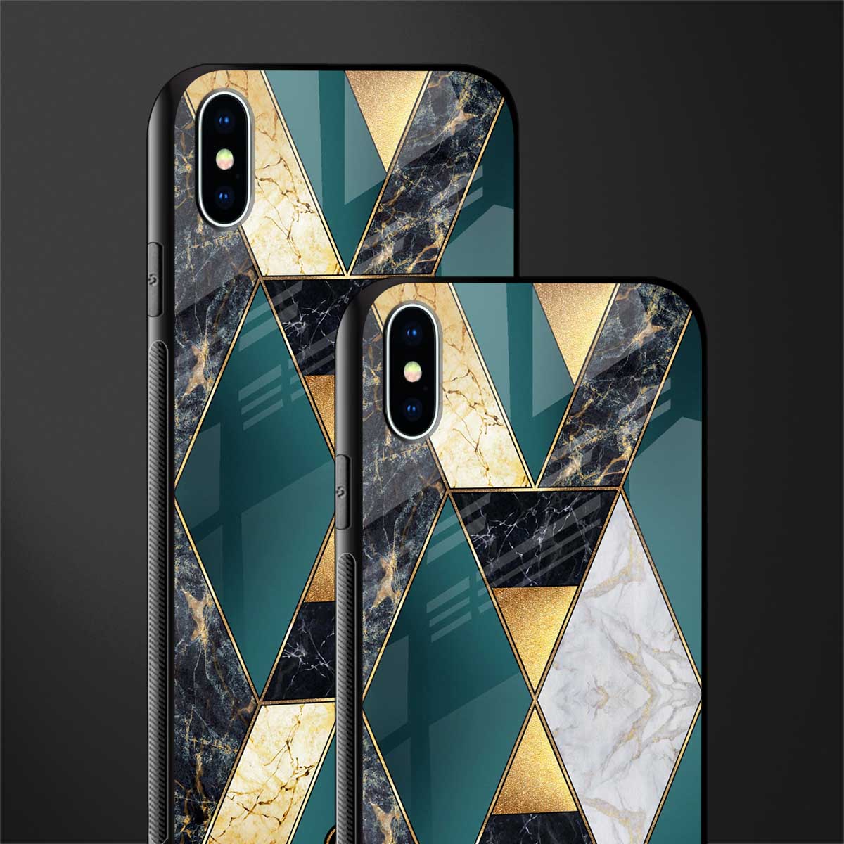 cadmium gold marble glass case for iphone xs max image-2