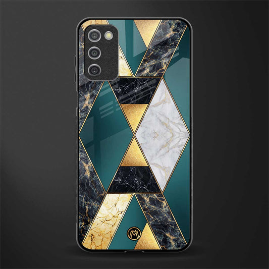 cadmium gold marble glass case for samsung galaxy a03s image