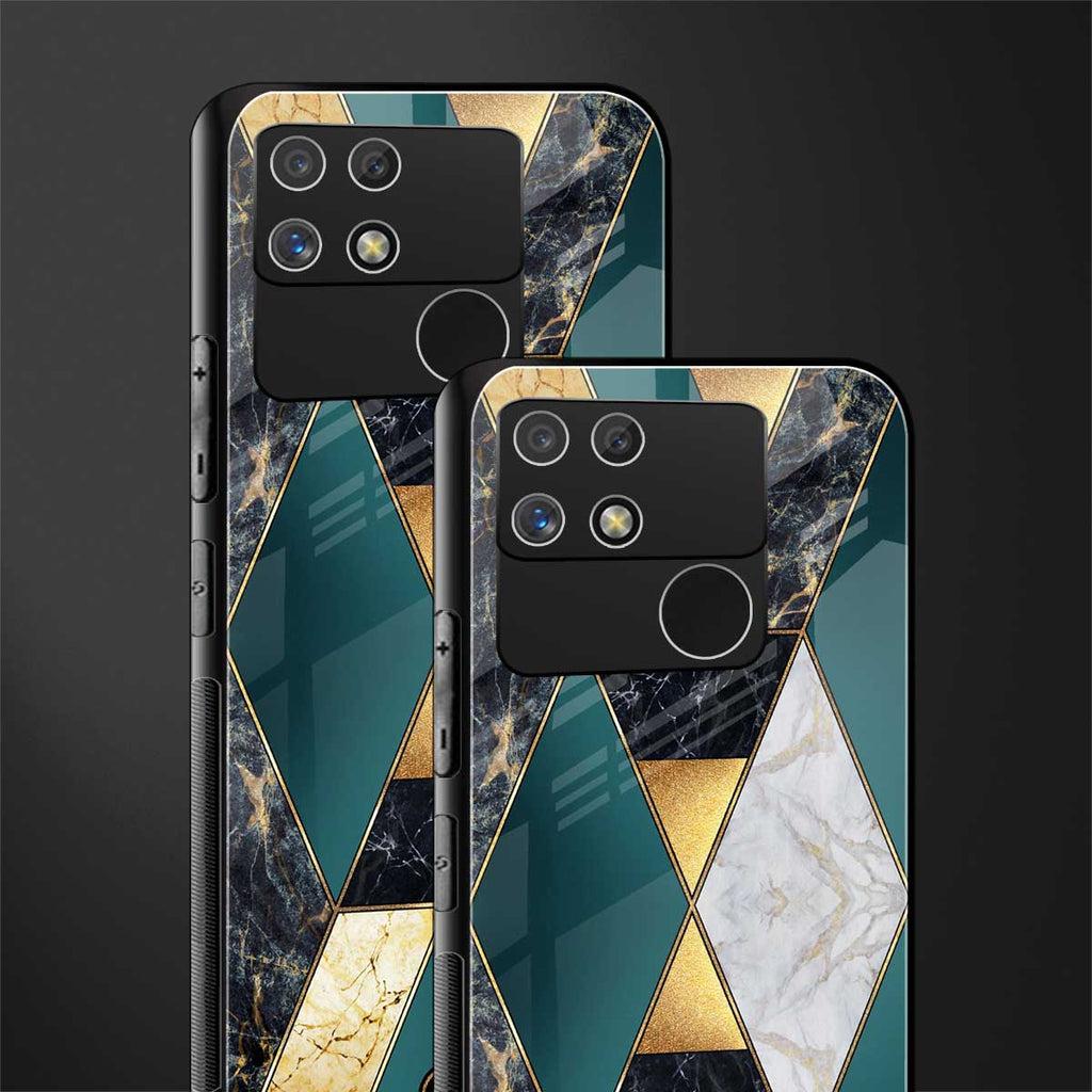 cadmium gold marble back phone cover | glass case for realme narzo 50a