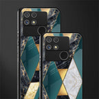 cadmium gold marble back phone cover | glass case for realme narzo 50a