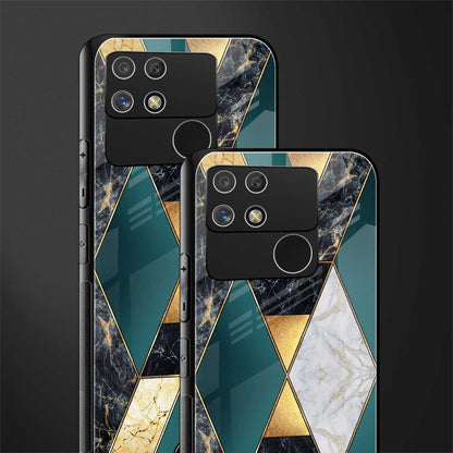 cadmium gold marble back phone cover | glass case for realme narzo 50a