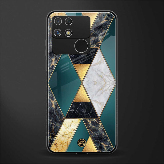 cadmium gold marble back phone cover | glass case for realme narzo 50a