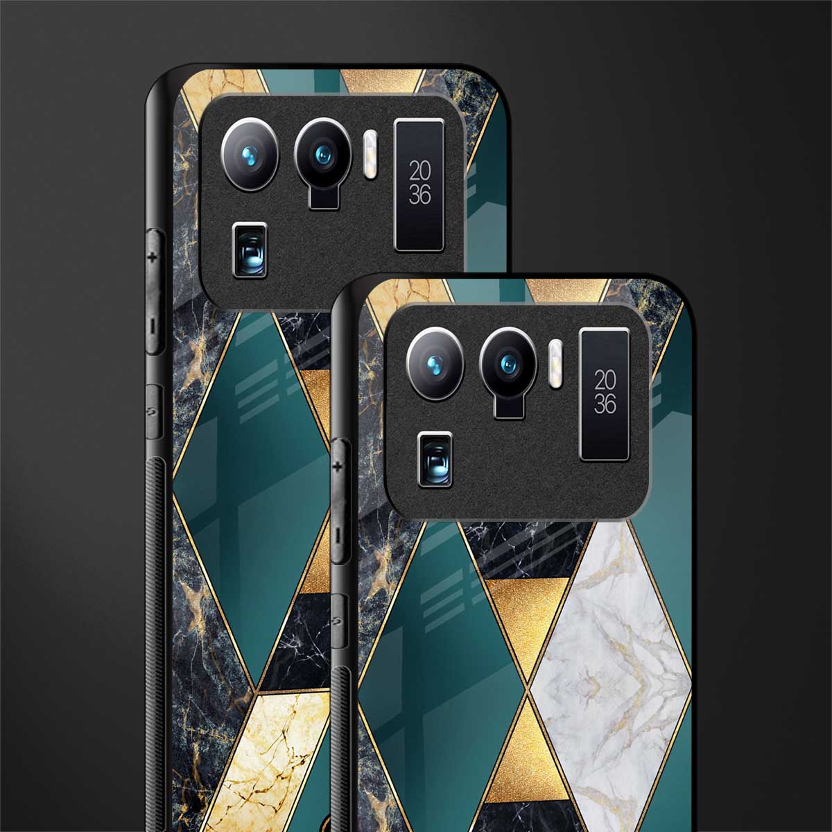 cadmium gold marble glass case for mi 11 ultra 5g image-2