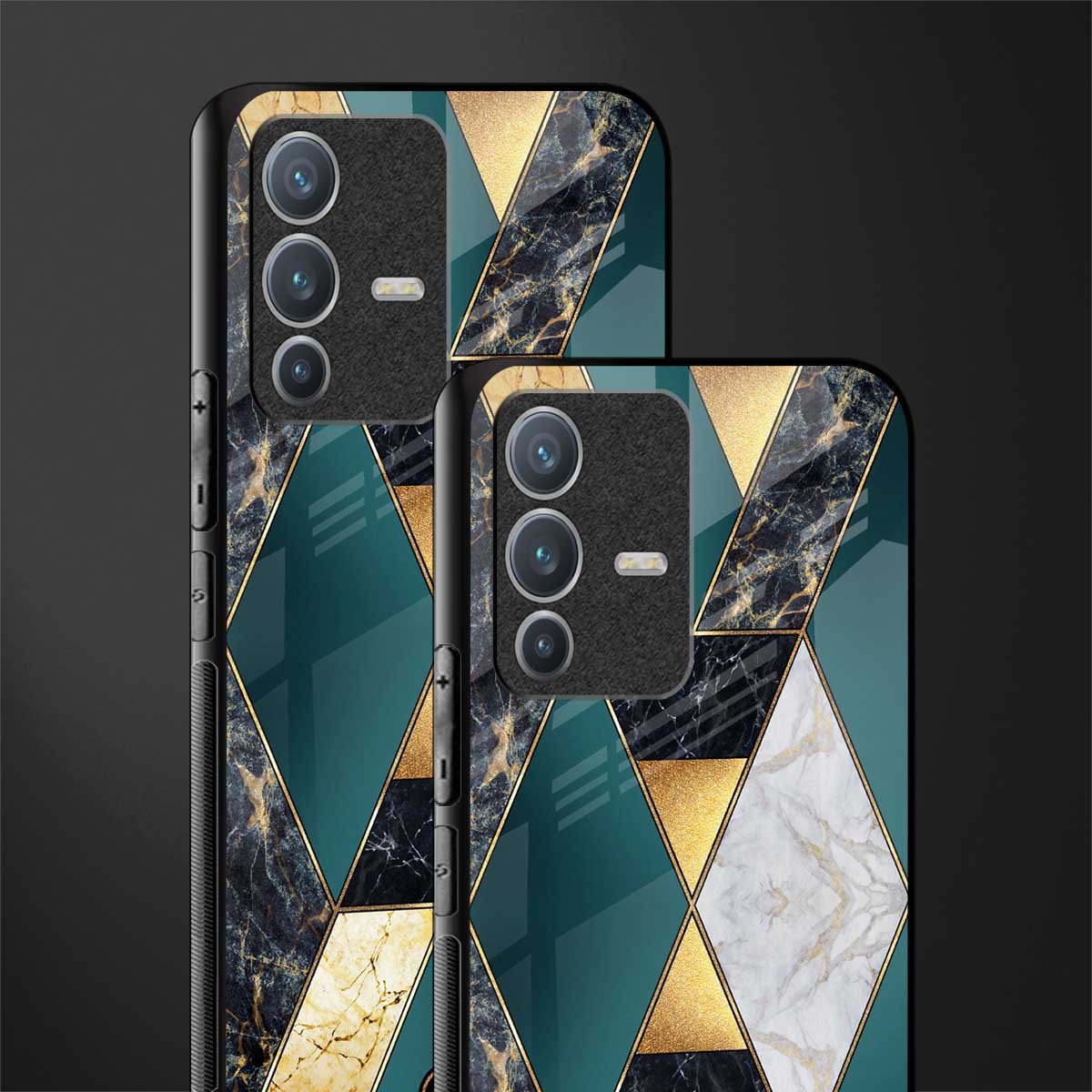 cadmium gold marble glass case for vivo v23 pro 5g image-2