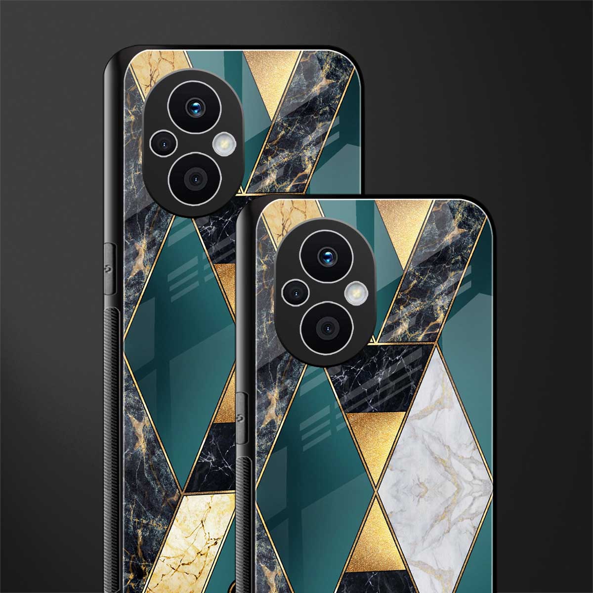 cadmium gold marble back phone cover | glass case for oppo f21 pro 5g