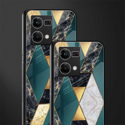 cadmium gold marble back phone cover | glass case for oppo f21 pro 4g