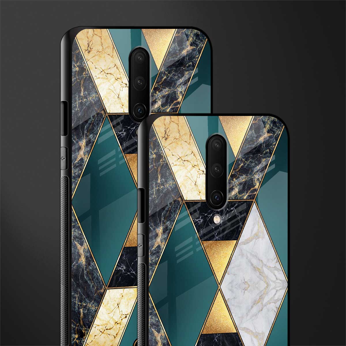 cadmium gold marble glass case for oneplus 7 pro image-2