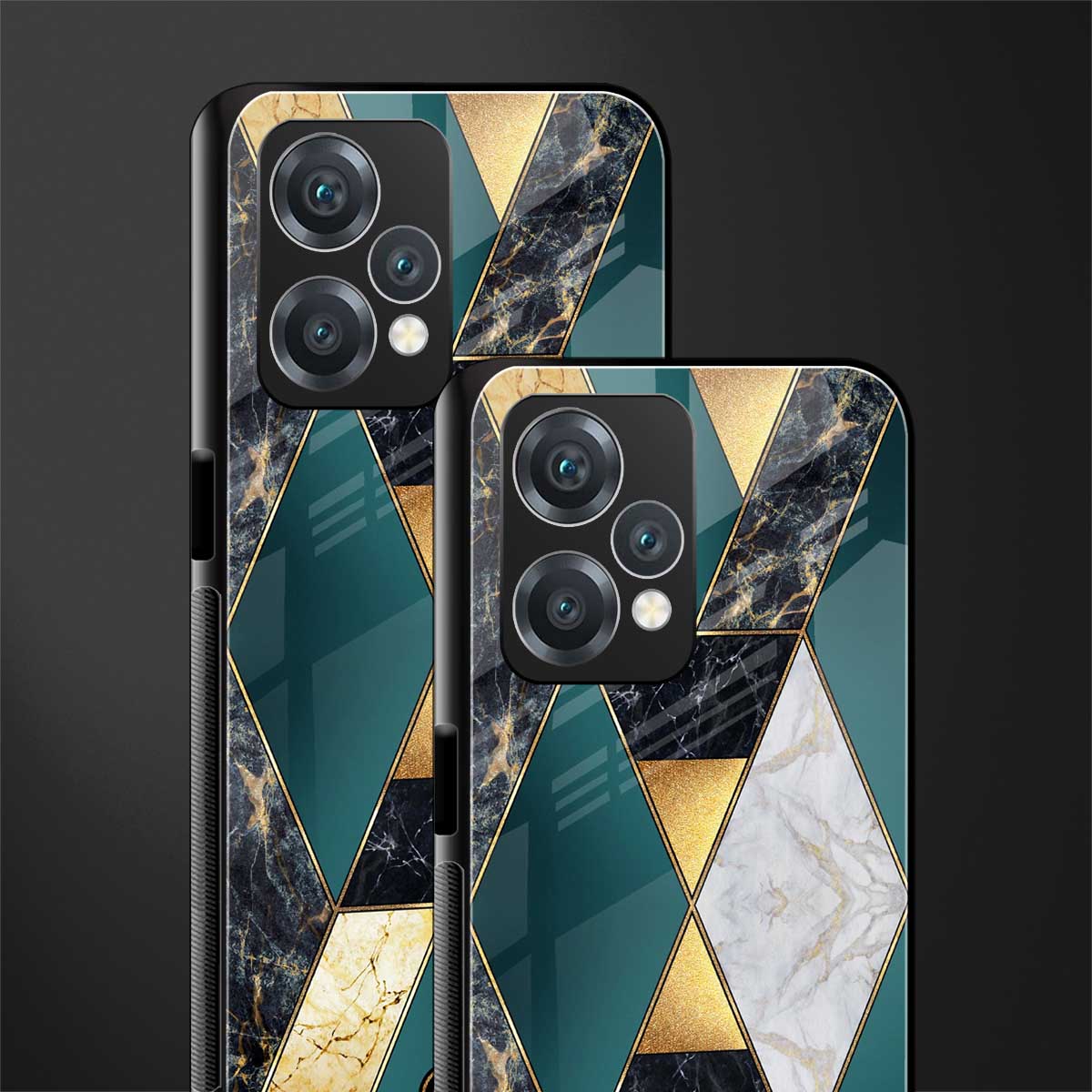 cadmium gold marble back phone cover | glass case for oneplus nord ce 2 lite 5g