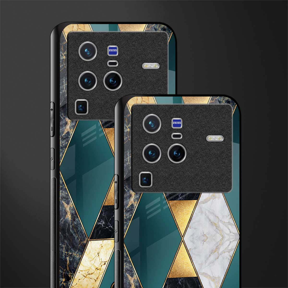 cadmium gold marble glass case for vivo x80 pro 5g image-2