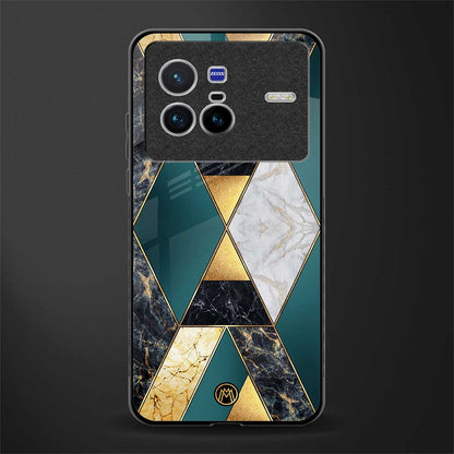 cadmium gold marble glass case for vivo x80 image