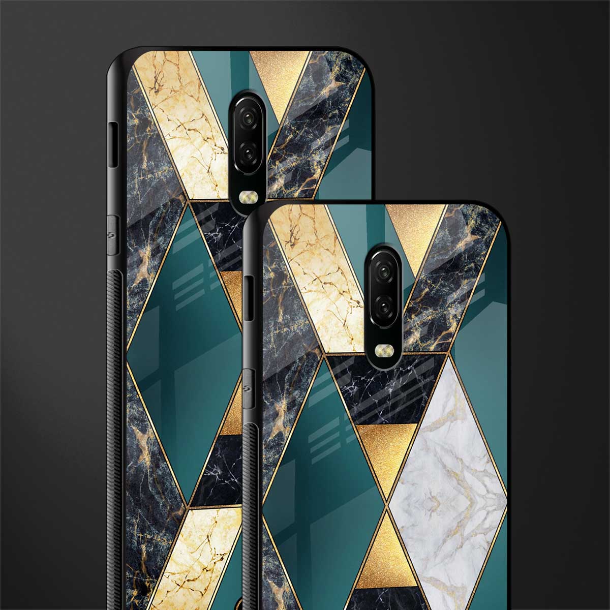 cadmium gold marble glass case for oneplus 6t image-2