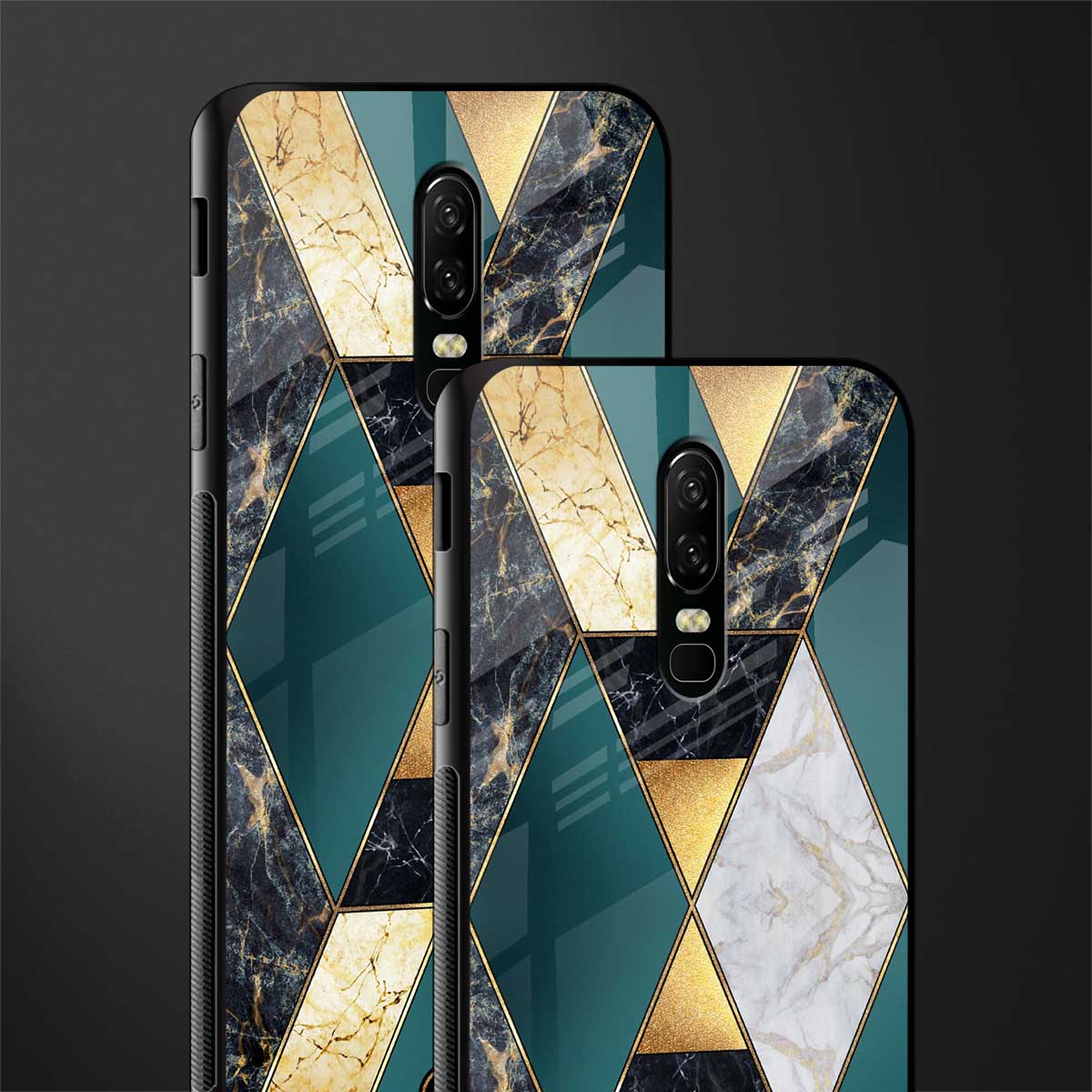 cadmium gold marble glass case for oneplus 6 image-2