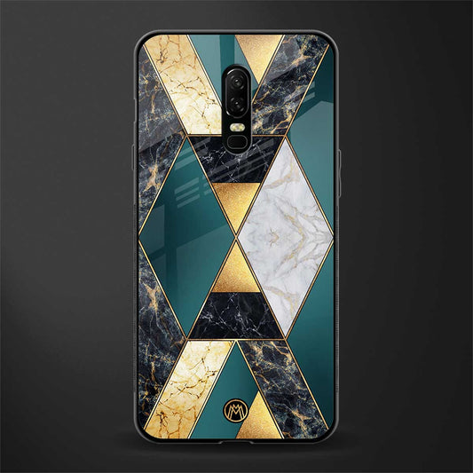 cadmium gold marble glass case for oneplus 6 image