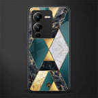 cadmium gold marble back phone cover | glass case for vivo v25 pro 5g