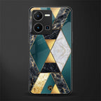 cadmium gold marble back phone cover | glass case for vivo y35 4g