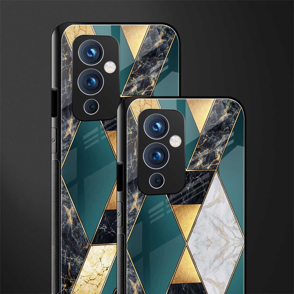 cadmium gold marble back phone cover | glass case for oneplus 9