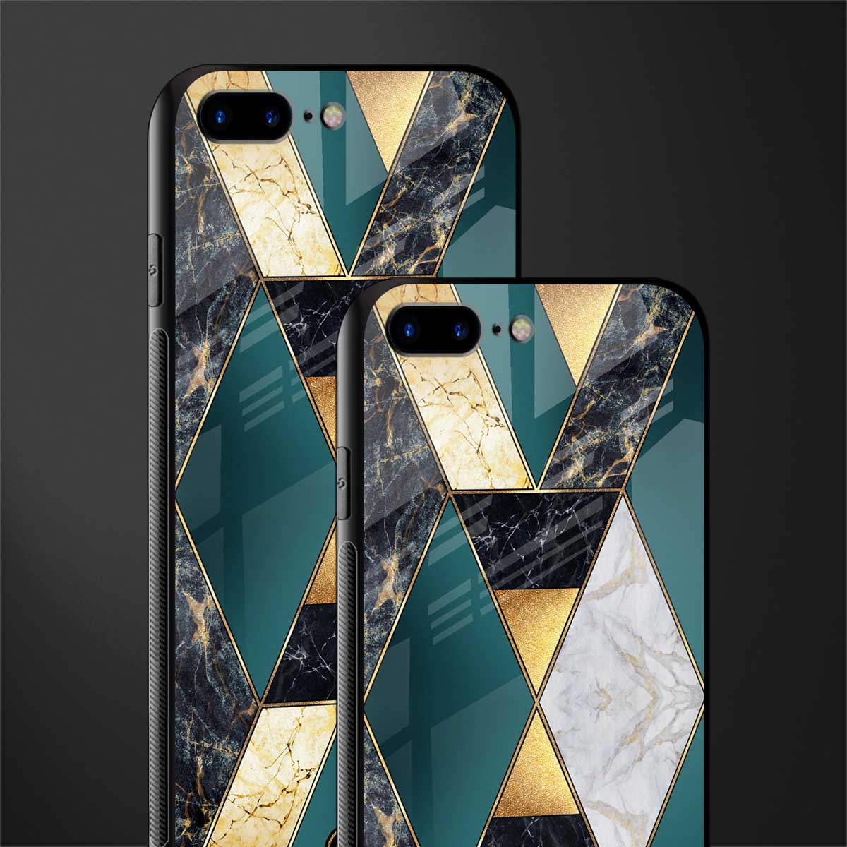 cadmium gold marble glass case for iphone 7 plus image-2