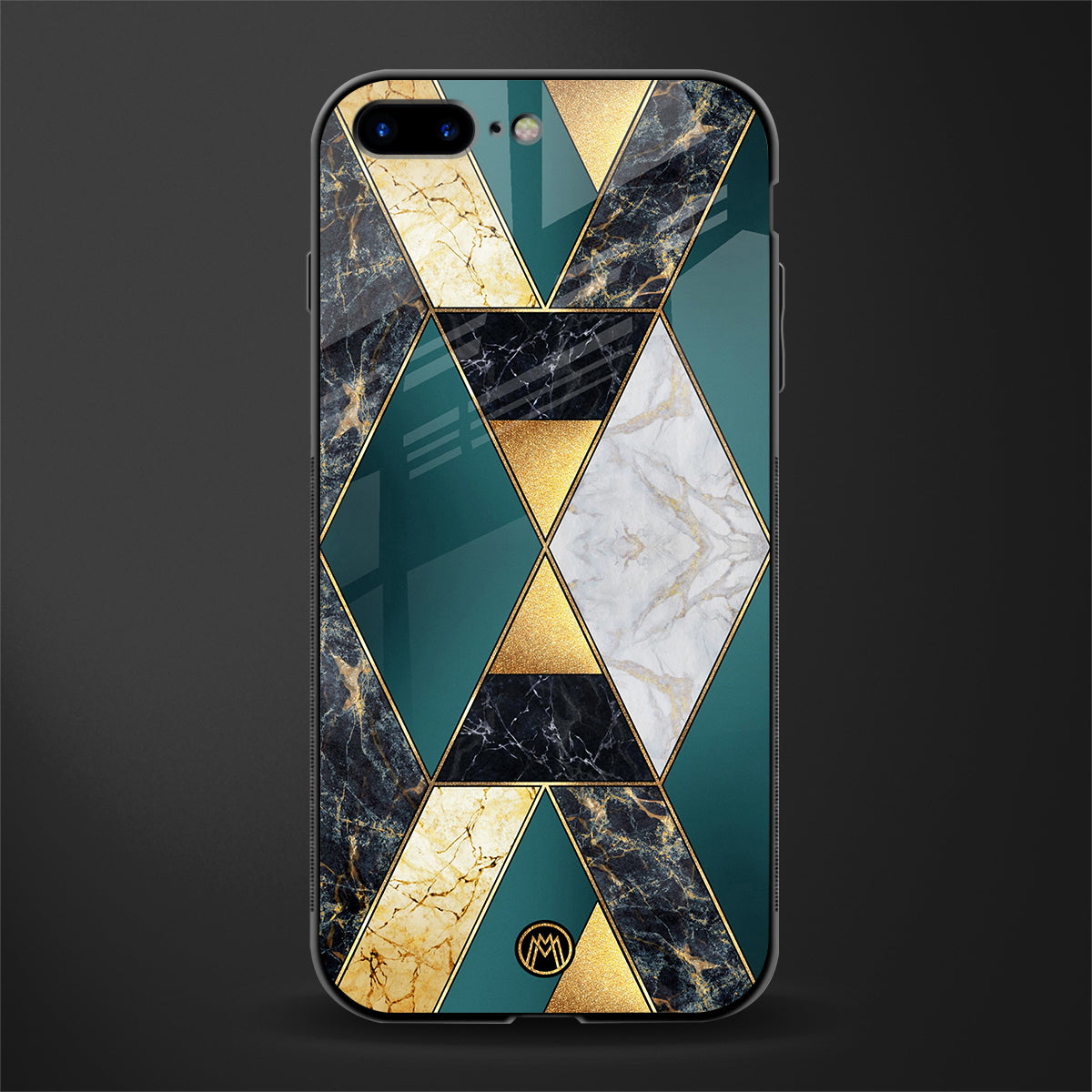 cadmium gold marble glass case for iphone 7 plus image
